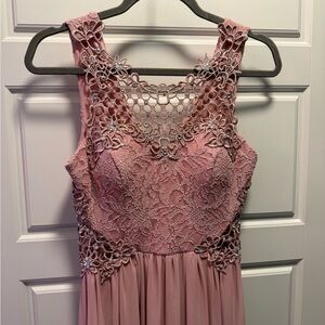 City Studios Dusty Pink Lace Dress